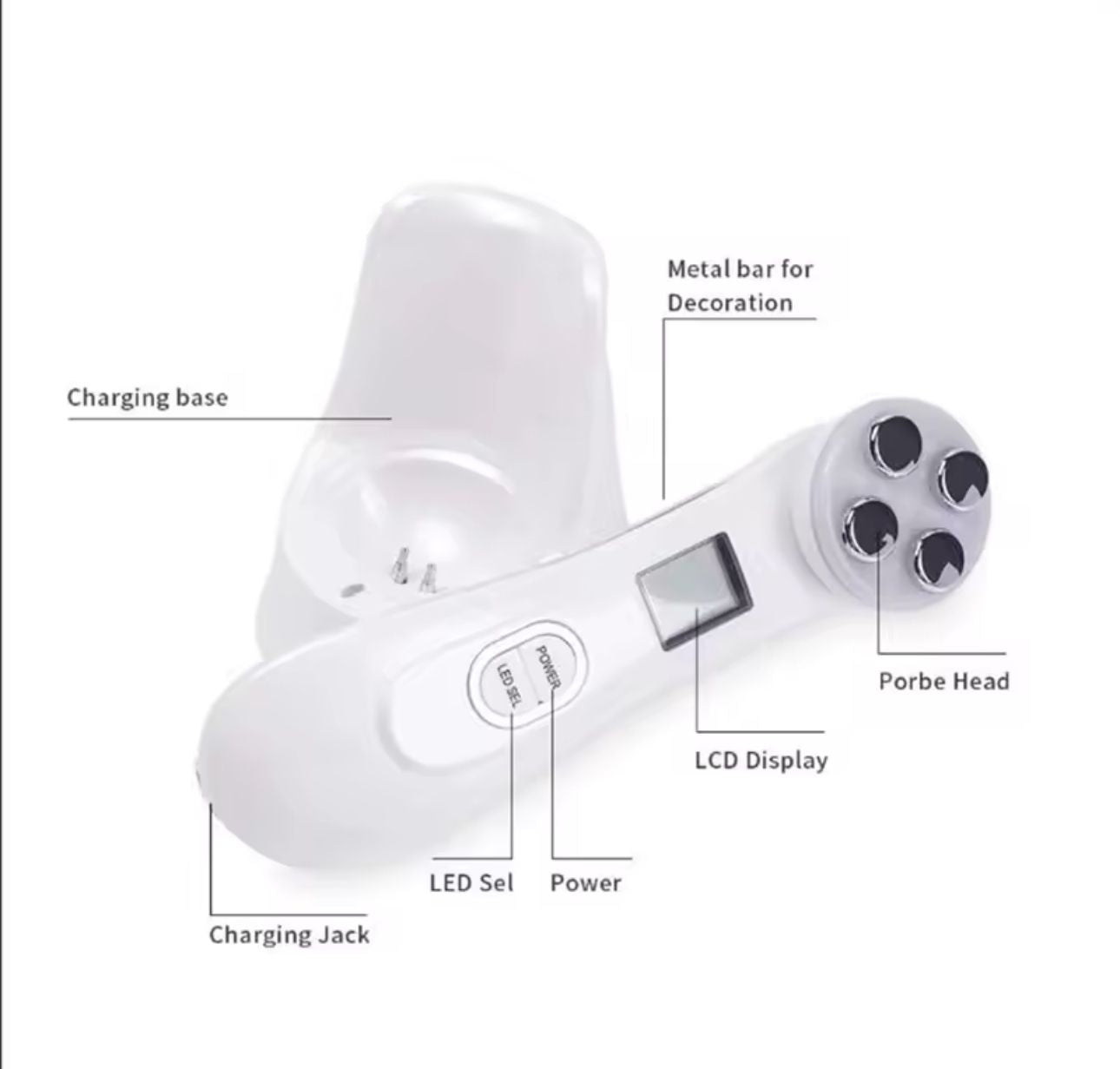ELECTROPORADOR FACIAL IONES LED GALVANIC